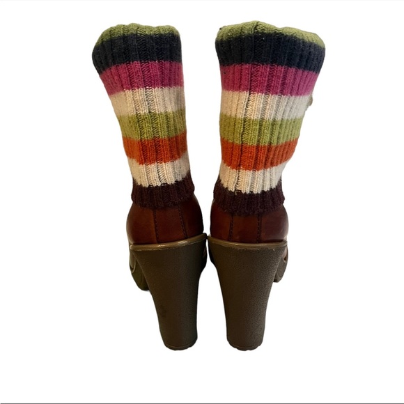 Coach Brown Laurette Leather Sweater Knit Boots, Sz 6.5 - Picture 7 of 15